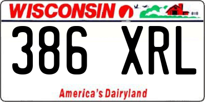 WI license plate 386XRL