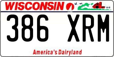 WI license plate 386XRM