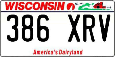 WI license plate 386XRV