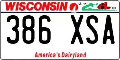 WI license plate 386XSA