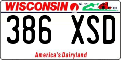 WI license plate 386XSD