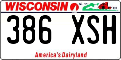 WI license plate 386XSH