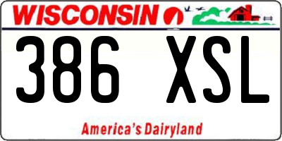 WI license plate 386XSL
