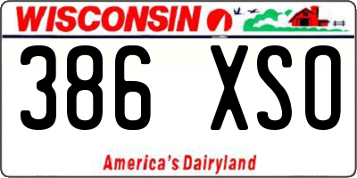 WI license plate 386XSO