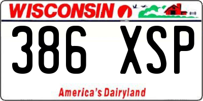 WI license plate 386XSP
