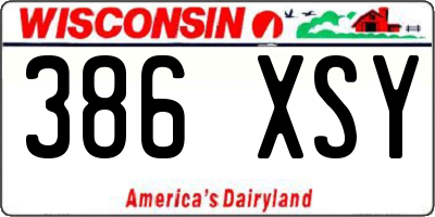 WI license plate 386XSY