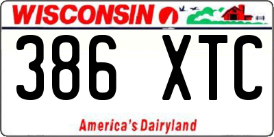 WI license plate 386XTC