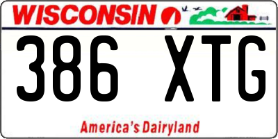 WI license plate 386XTG