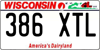 WI license plate 386XTL