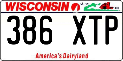 WI license plate 386XTP