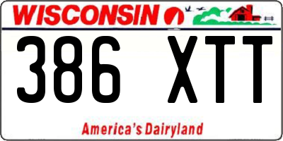 WI license plate 386XTT