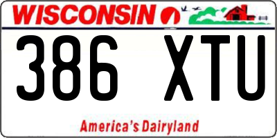 WI license plate 386XTU