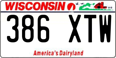 WI license plate 386XTW