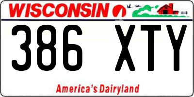 WI license plate 386XTY