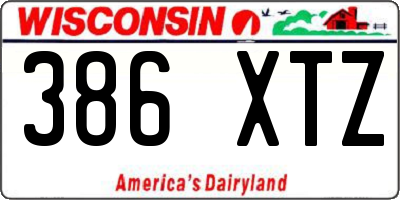 WI license plate 386XTZ