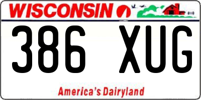 WI license plate 386XUG