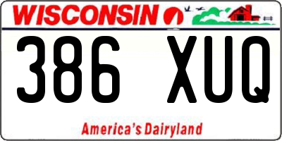 WI license plate 386XUQ