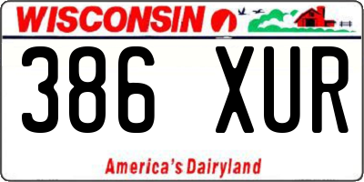 WI license plate 386XUR