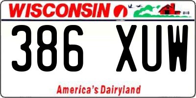 WI license plate 386XUW