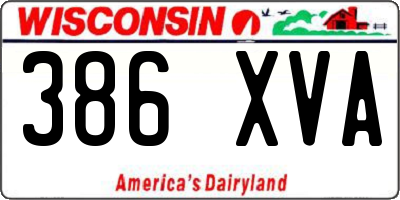 WI license plate 386XVA