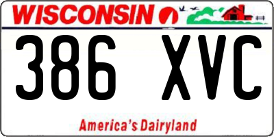WI license plate 386XVC