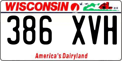 WI license plate 386XVH