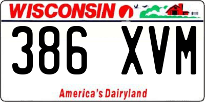 WI license plate 386XVM