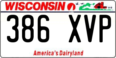 WI license plate 386XVP