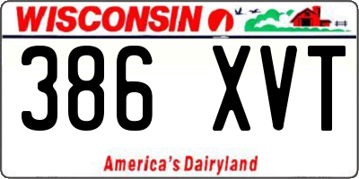 WI license plate 386XVT