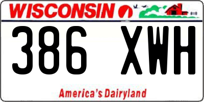 WI license plate 386XWH