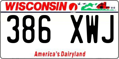 WI license plate 386XWJ