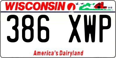 WI license plate 386XWP