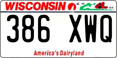 WI license plate 386XWQ
