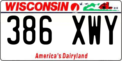 WI license plate 386XWY