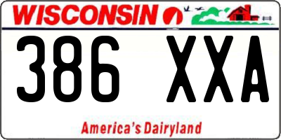 WI license plate 386XXA