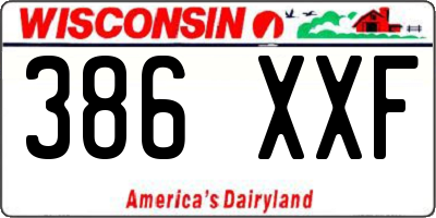 WI license plate 386XXF