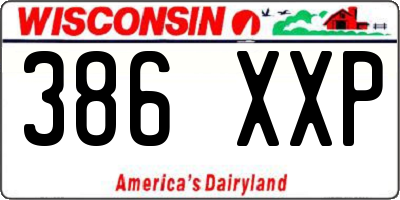 WI license plate 386XXP