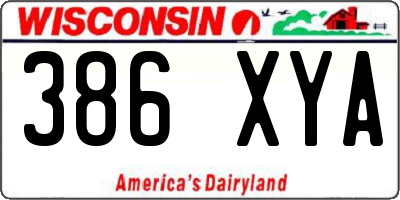WI license plate 386XYA