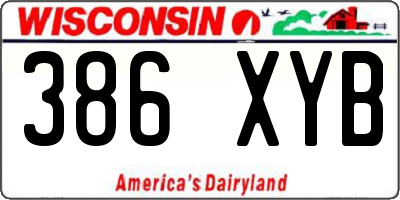 WI license plate 386XYB