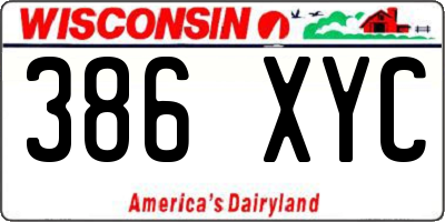 WI license plate 386XYC