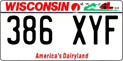 WI license plate 386XYF
