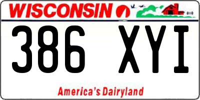 WI license plate 386XYI