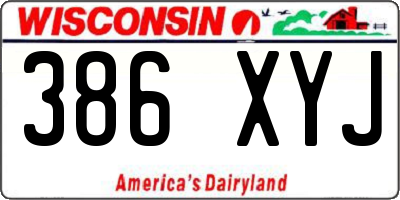 WI license plate 386XYJ