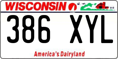 WI license plate 386XYL