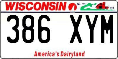 WI license plate 386XYM