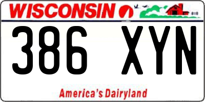 WI license plate 386XYN
