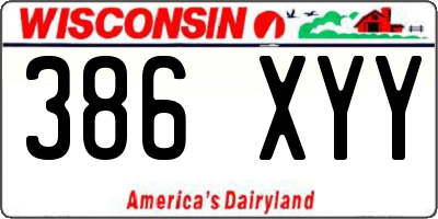 WI license plate 386XYY