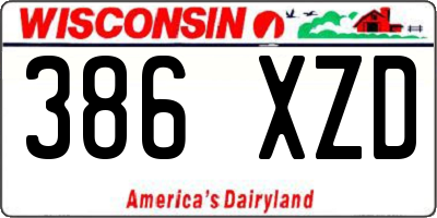 WI license plate 386XZD