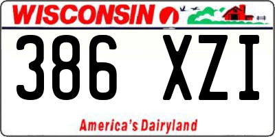 WI license plate 386XZI