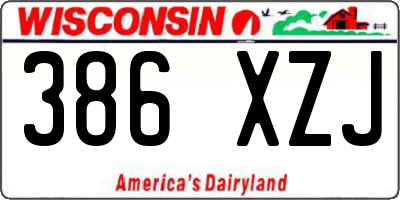 WI license plate 386XZJ